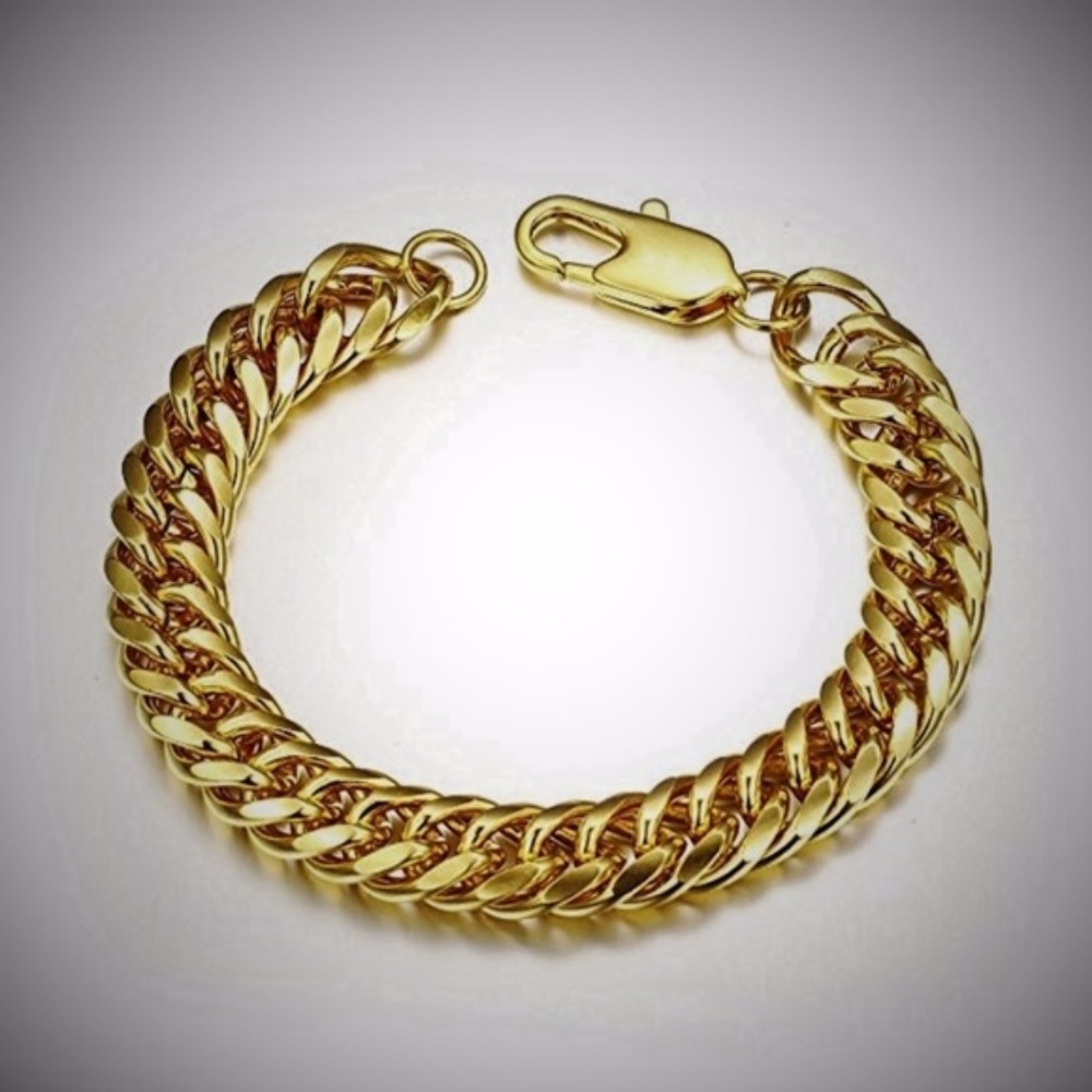 Mens "Marc" Real 18K Gold Plated Cuban Bracelet